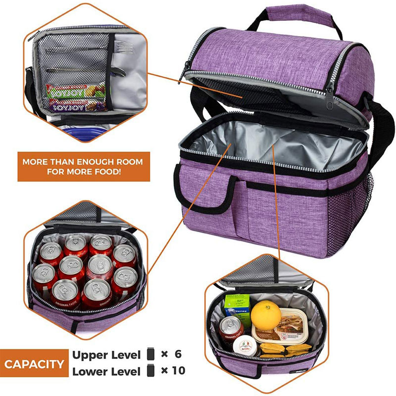 Insulated Dual Compartment Lunch Bag 