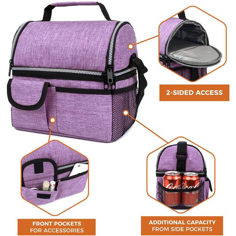 Insulated Dual Compartment Lunch Bag 